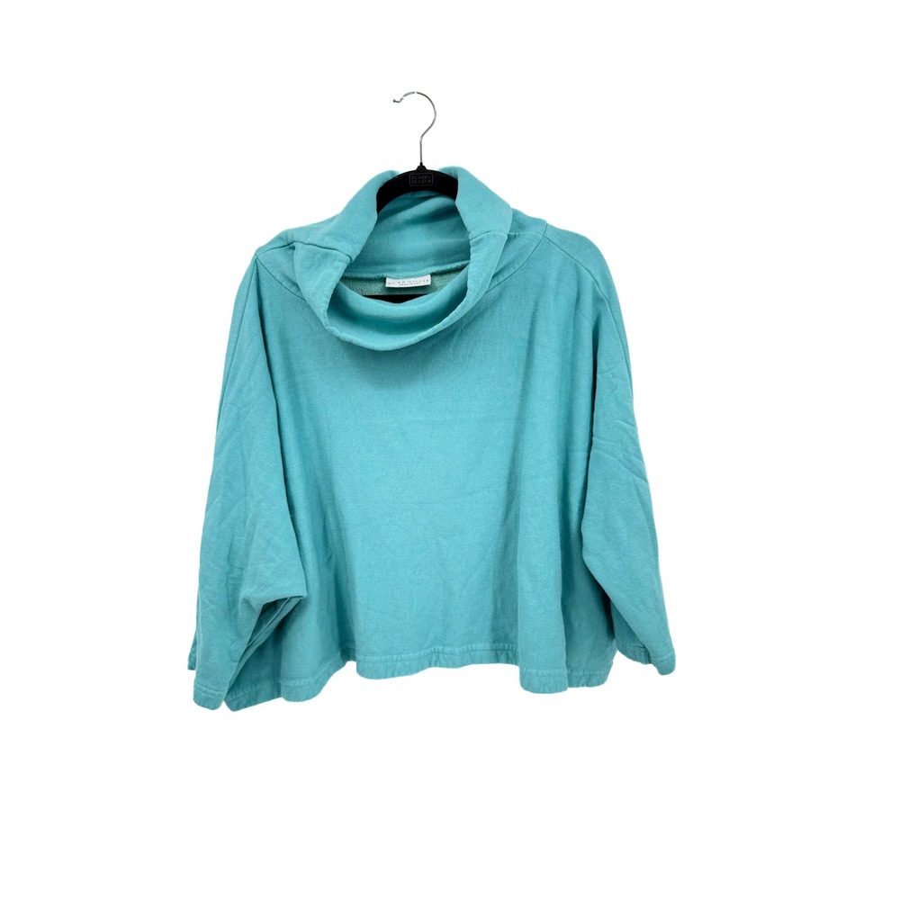 Bryn Walker Sweatshirt Women S Teal Bamboo Organic Cotton Cowl Neck Pullover